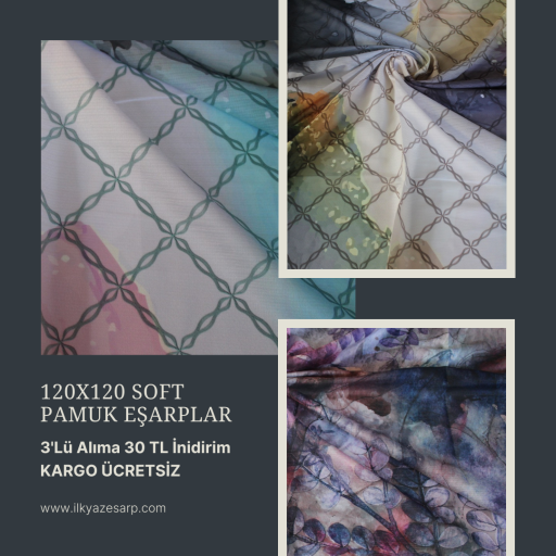 120x120 Soft Eşarp 3'Lü Alımda 30 TL İndirim
